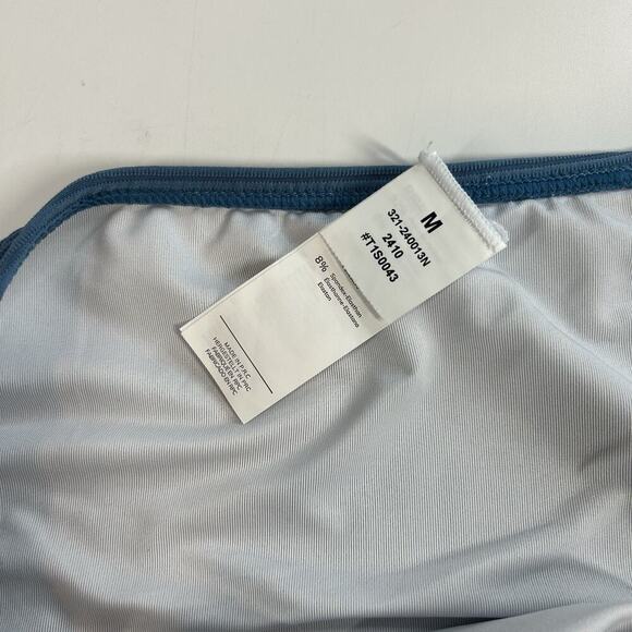 Cupshe Swimsuit Women’s Medium Triangle Bikini Blue Ribbed Knit Beach Vacation - Picture 6 of 6